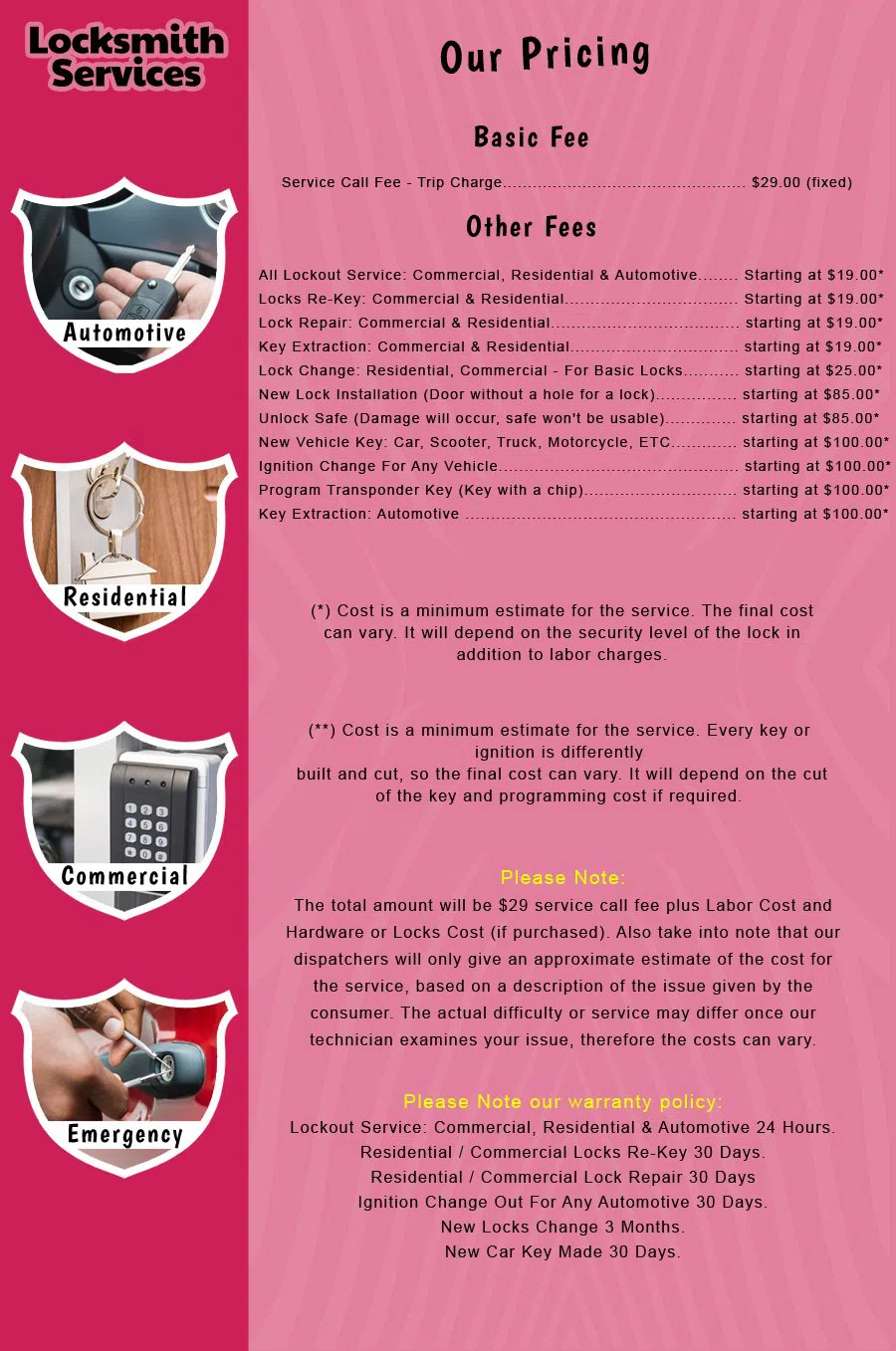 Edgewater NJ Locksmith Store Edgewater, NJ 201-528-4866 - price-list-c-18